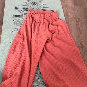 Coral BOHO Wide-Leg Pants
